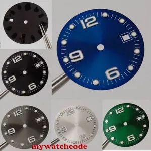 Quadrante Orologio 31,5 mm sterile nero Fit ETA 2836 2824 DG2813 3804 Miyota 8215 8205 - Foto 1 di 10