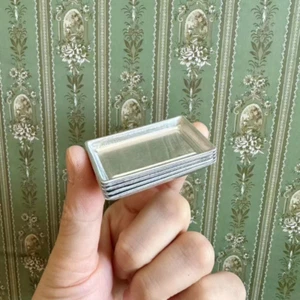 5PC Doll House Miniatures 1/12 Scale Tiny Plate Tray Kitchen Accessories Metal - Picture 1 of 5