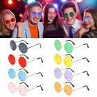 Women Men Party Disco Circle Glasses Round Sunglasses Eyewear Metal Sunglasses