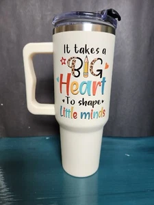 40 Oz Tumbler With Handle Teacher Travel Mug Insulated Leak Proof - Picture 1 of 4