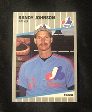 1989 Fleer Randy Johnson #381 RC Marlboro AD error card Visible