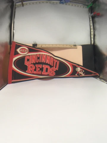 Rare Cinci Reds Mr Redlegs In Pinstripes Charlie Hustle WinCraft Felt 12”x30”htf Cover