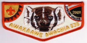 Awaxaawe Awachia Lodge 535 2001 National Jamboree Flap Mint Cond FREE SHIPPING - Picture 1 of 1