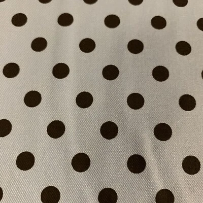 Fabric Finders Dress Weight Twill Fabric Light Blue With Black Polka Dots BTY - Image 1 of 4