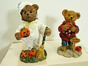 Home Interiors AMERICANA Bear "God Bless America"& Halloween Ghost Bear w/ Broom - Picture 1 of 9