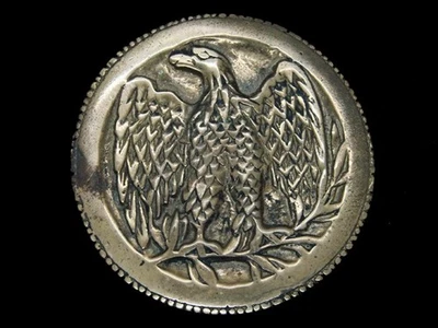 TB01105 HEBILLA DE CINTURÓN VINTAGE AÑOS 70 **ÁGUILA CALVA EN RAMA** OBRA DE ARTE DE LATÓN MACIZO Foto 1 de 2