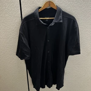 Bylt Bayside Oxford Short Sleeve Button Down Pique Polo 2XL Black - Picture 1 of 8
