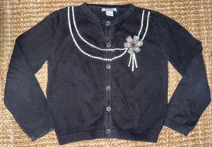 Hartstrings Cardigan Sweater Size 6/6X Girl’s Black & White - Picture 1 of 3