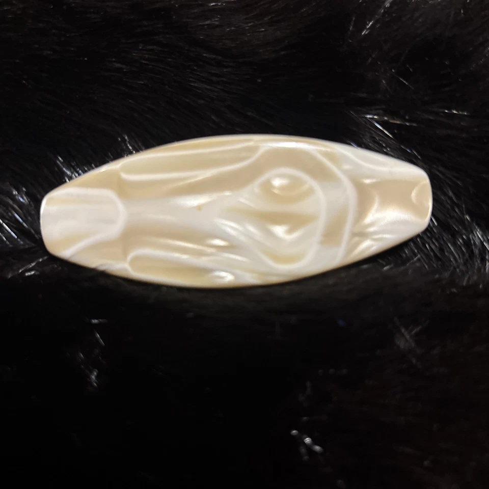 France Luxe Classic Hair Clip Barrette Marble Ivory Cream - Image 1 of 4