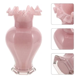  Blumenvase aus Glas: Mundgeblasene Vase, dekorativer Blumenbehälter, Halter für - Bild 1 von 12