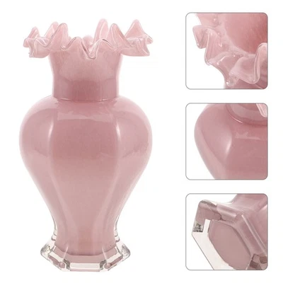  Blumenvase aus Glas: Mundgeblasene Vase, dekorativer Blumenbehälter, Halter für - Bild 1 von 4