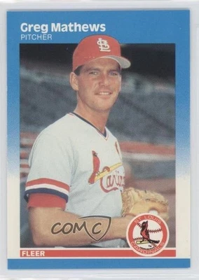 1987 Fleer Factory Set Glossy Greg Mathews #303 Rookie RC - Image 1 of 2