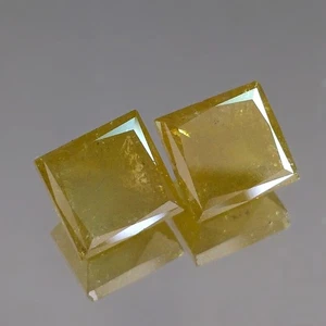 4.64cts Pair Princess Rose cut Fancy Yellow Natural Earth Mined Loose Diamonds - Bild 1 von 10