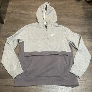 Nike Youth Extra Large Two Tone Gray Half Zip Pullover Hoodie - Picture 1 of 5