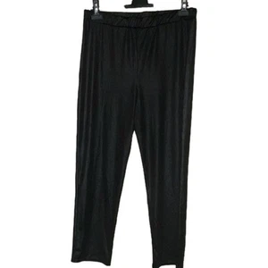 Boohoo Size 20 Black Shiny Stretch Jersey Leggings *vgc* - Picture 1 of 7