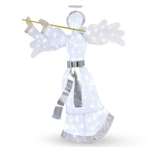 Artificial Christmas Decor Pre-Lit Angel Christmas Decoration w/ 100 LED Lights - Picture 1 of 8