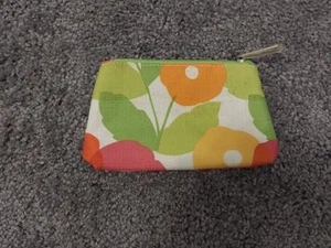 Clinique Mini Reißverschluss Reise Make-up Kosmetiktasche Blumen bunt 5 1/2" x 3 1/2" - Bild 1 von 2