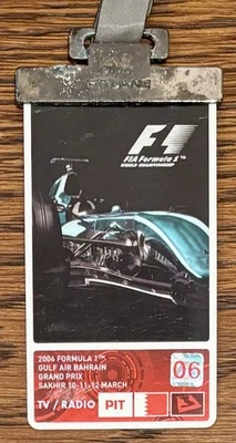 Pase de debut Nico Rosberg F1 2006 boleto completo talón Gran Premio de Bahrein Fórmula Foto 1 de 2