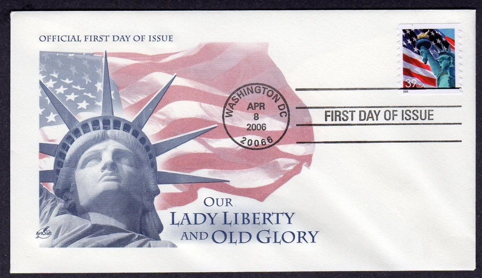 39c Estatua de la Libertad 2006/bobina de bandera (Scott 3977) - Artcraft FDC TB824 Foto 1 de 1