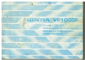 HONDA VF1000F ORIGINAL 1983 OWNERS INSTRUCTION MANUAL (GB F E D TEXT) - Picture 1 of 2