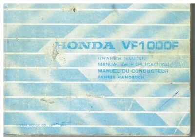 HONDA VF1000F ORIGINAL 1983 OWNERS INSTRUCTION MANUAL (GB F E D TEXT) - Image 1 of 2