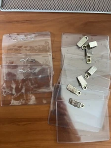 10 ID Card Tag Badge Clear Plastic Holders - Picture 1 of 1
