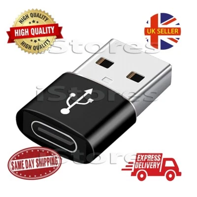 USB 3.1 Type C Female to USB A Male Adapter Converter Charger Connector Plug - Image 1 of 4