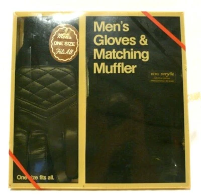 Guantes de conducción para hombre a juego bufanda silenciador conjunto de regalo acrílico negro NUEVO de colección Foto 1 de 4