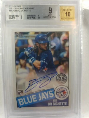 2020 Topps 85 insert Autograph rookie card of Bo Bichette Blue Jays BGS 9. 10 AU - Image 1 of 4