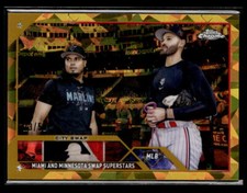 2023 Topps Chrome Update Sapphire #1 Luis Arraez Pablo Lopez Gold /50