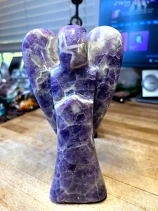 Gebänderter Chevron Amethyst Kristall Edelstein Jumbo Ex LG Engel Figur Statue 555 - Bild 1 von 12