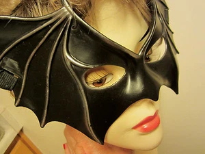 Bat Women or Man Mask Adult Size Costume Elastic Back Silver Halloween NIP - Picture 1 of 5