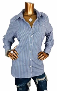 Ralph Lauren 2X Plus Top NWT $89 Striped No-Iron Logo Button Up Shirt Long Slvs - Picture 1 of 12