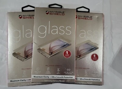 LOTE DE 3 protectores de pantalla de vidrio templado Zagg InvisibleShield para Galaxy Note 5 Foto 1 de 3