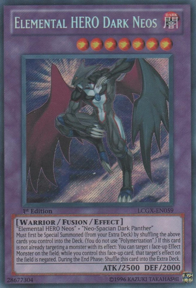 Elemental HERO Dark Neos - LCGX-EN059 - Secret Rare - 1st Edition Moderately Pla - Image 1 of 1