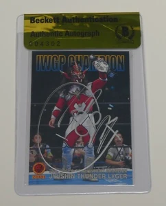 JUSHIN THUNDER LIGER SIGNED AUTO'D 2000 BANDAI CARD #58 BAS COA NJPW WCW CMLL - Picture 1 of 2