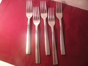 7er Set Tafelgabeln Hampton Carolina 18/10 gehämmert Edelstahl 8" - Bild 1 von 5