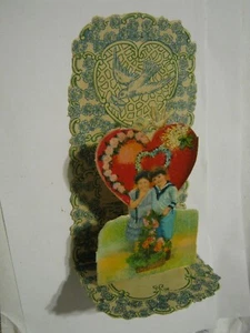 1920s To My Valentine 4 1/2" POP-UP Card w/ Child Couple Made in Germany - Picture 1 of 6