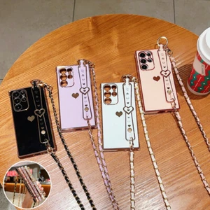 Für Samsung S24 S23 S22 S21 A14 A52 A53 Herz Schlüsselband Silikon Softcase Cover - Bild 1 von 25