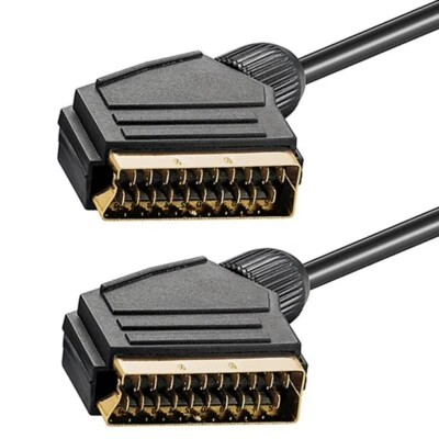 SHORT 50cm SCART LEAD - SUPER VIDEO QUALITY - GOLD PLATED TV DVD CABLE 0.5m - Image 1 of 3