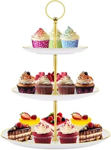 Dessert Cupcake Stand, 3 Tier Cup Cake Holder Tower for Tea Party/Bi... - Picture 1 of 7