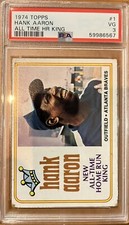 62097346 HANK AARON 1974 Topps All-Time Home Run King 1 PSA 3 HOF