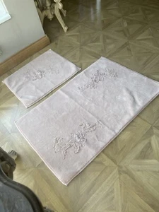 bathroom pink floral rug 2 piece set - Picture 1 of 15