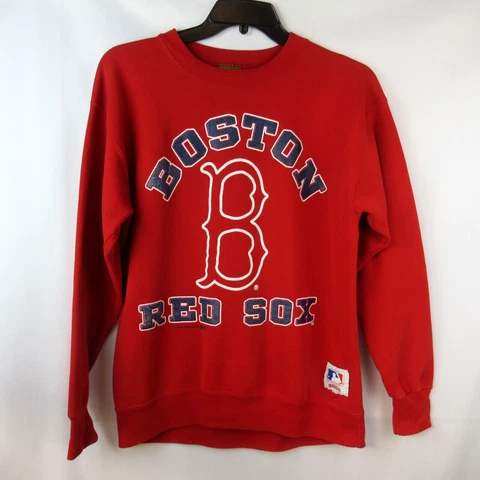 Vintage BOSTON RED SOX Nutmeg Sweatshirt 1991 Adult Medium Crewneck Pullover Red Cover