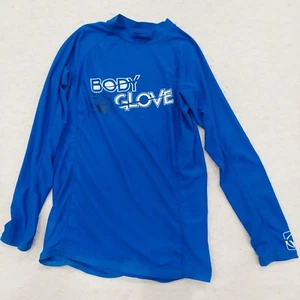 Body Glove SWIM SHIRT Boys Size 14 Blue Crew Neck LOGO Design Long Sleeve UPV 50 - Picture 1 of 7
