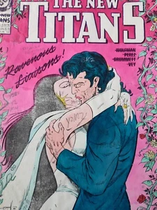 DC COMICS NEW TEEN TITANS v1 #66 1990 PRODUCTION ART COVER SIGNED ANTHONY TOLLIN - Picture 1 of 7