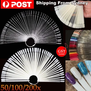 50-200pcs False Fake Nail Polish Colour Display Wheel Chart Sticks Tips Swatch - Picture 1 of 17