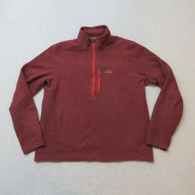 L.L. Bean Fleece 1/2 Zip Mens Large Red Chest Pocket Casual Pullover Outdoors - Image 1 of 4