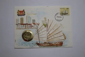 🧭 SINGAPORE 20 CENTS 1984 COIN COVER B53 #477 - Picture 1 of 4