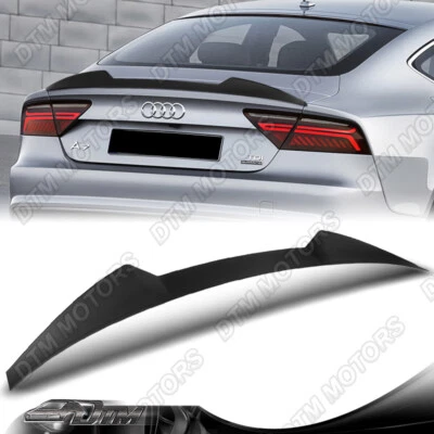 For 12-18 Audi A7 S7 RS7 Black V-Style Rear Duckbill Trunk Spoiler Wing W-Power - Image 1 of 4